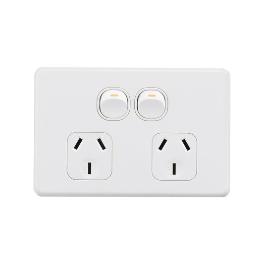 Deta White Matte S Line Double Power Point - Auzzistore
