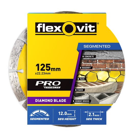 Flexovit Diamond Blade - 125mm - Diamond - Segmented - Trade Quality - Auzzistore