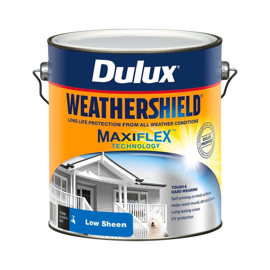 Dulux Weathershield Low Sheen Exterior Paint 4L Black 4L - 205mm x 198mm x 180mm - Auzzistore