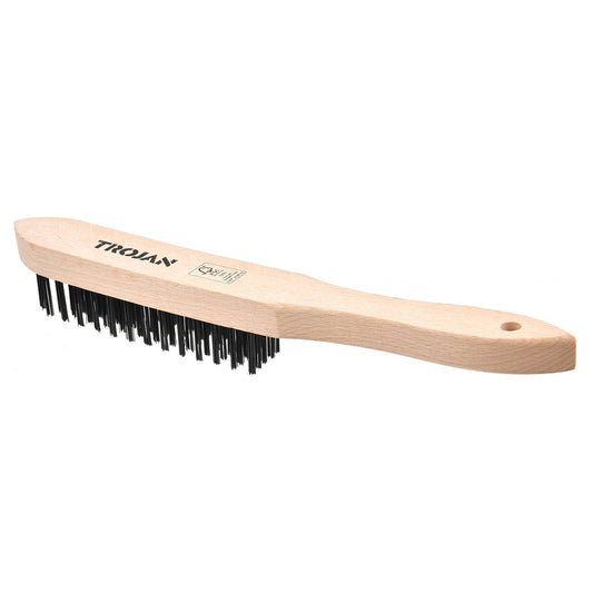 Trojan Carbon Steel Wire Brush - 5 x 15 Rows - Deburring & Rust Removal - Auzzistore
