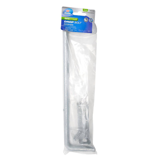 Zenith Drop Bolt - 300mm - Galvanised Steel - Easy Install - Auzzistore
