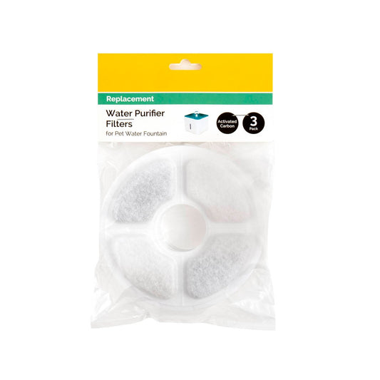 Pet Zone Replacement Filters - 3L Automatic Pet Water Fountain - 3 Pack - Activated Carbon & Ion Exchange Resin