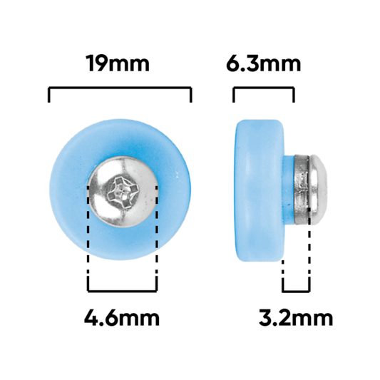 Rolltrak 19mm Acetal Flat Roller with Screw - 19mm - Acetal - 8kg Capacity – view 2 - Auzzistore