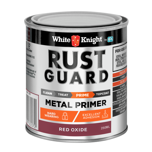 White Knight Rust Guard Metal Primer Paint 0.25L - Red Oxide - Anti-Corrosive - Auzzistore