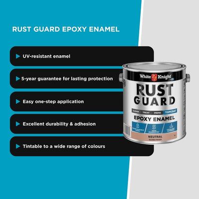 White Knight Rust Guard Epoxy Enamel Paint 4L - Neutral Gloss - UV-Resistant