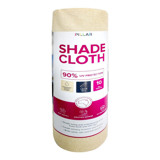 Pillar 1 Shade Cloth - 83 x 5m - Cream - HDPE - 90% UV Protection