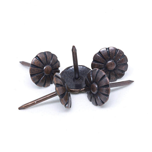 Pinnacle Antique Bronze Daisy Head Upholstery Nails 50 Pack - 10mm - Bronze - Easy To Use