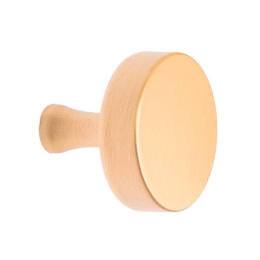 Lane 32mm Matte Brass Round Thick Knob - Zinc Alloy - 1 Pack