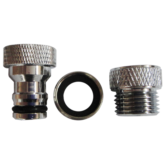 Kinetic 3 Piece Chrome Plated Aerator Adaptor Kit - Water Flow Control - Auzzistore
