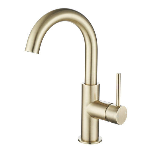Mondella Resonance Basin Mixer - 25mm - Brushed Brass - Swivel - Lead-Free