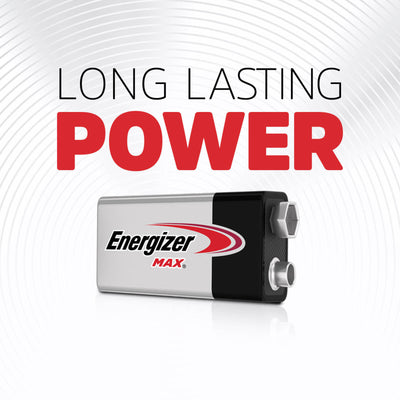 Energizer Max 9V Alkaline Batteries - 2 Pack - Long Lasting Power