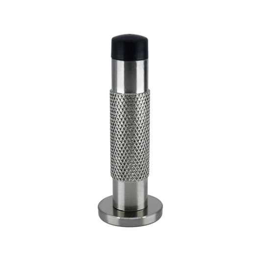 Adoored 85mm Satin Chrome Knurled Door Stop - Wall Protection - Stylish Design - Auzzistore
