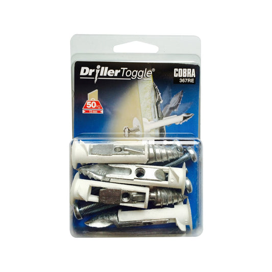 Cobra Anchor Drillertoggle Screws Pack of 4 - 6 x 75mm - Self-Drilling - Auzzistore