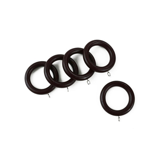 Windoware Curtain Rings - 33mm - Walnut - 5 Pack - Auzzistore