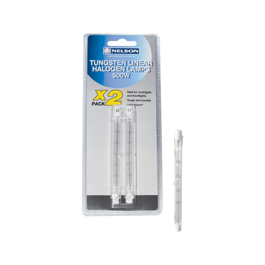 Nelson Halogen Lamp - 500W - Glass - Twin Pack - Auzzistore