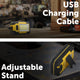 Arlec Rechargeable Work Light - 450lm - ABS - Shock Resistant