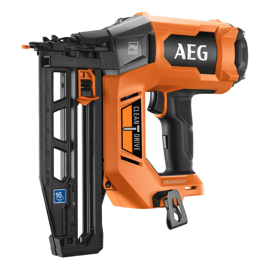 AEG 18V Brushless 16GA Straight C Brad Nailer Skin Only - 2.6kg - Efficient Nailing