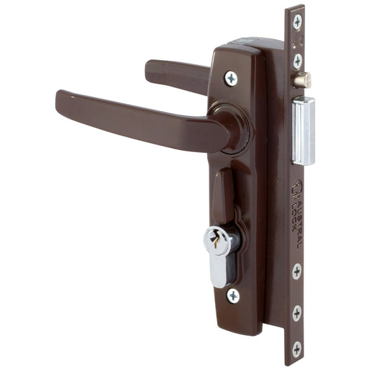 Gainsborough Brown Hinged Security Door Deadlock - 30mm x 175mm - Self-Latching - Auzzistore