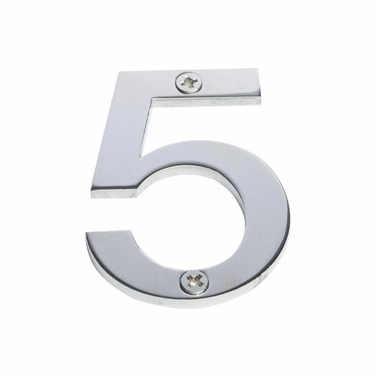Sandleford Stainless Steel House Number 5 - 60mm Brushed Finish
