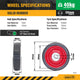 Easyroll 125mm Black Rubber Tyre - Red Metal Centre - Solid - 40kg Load
