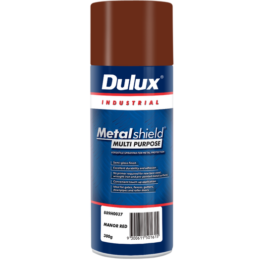 Dulux Metalshield Spray Paint Manor Red 300g Semi-Gloss Durable - Auzzistore