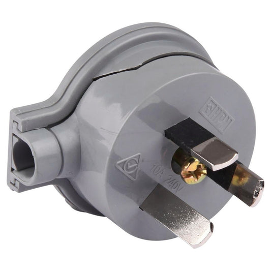 HPM Grey 10A Top Side Entry Plug - PVC - Low Profile Design - Easy Grip - Auzzistore