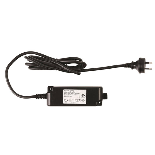 Brilliant 12V 36W LED DIY Universal Garden Transformer - Black - IP68