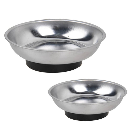 Trojan 2 Piece Magnetic Tray Set - 150mm - Stainless Steel - Organise Small Parts - Auzzistore