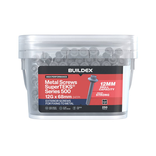 Buildex 12g Galvanised Superteks Screws - 68mm - 250 Pack - Self-Drilling - Auzzistore