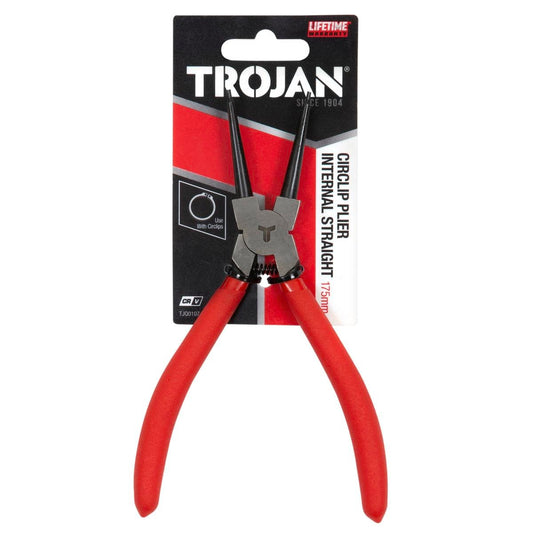 Trojan Circlip Internal Straight Tip Plier 175mm Red and Black - Auzzistore