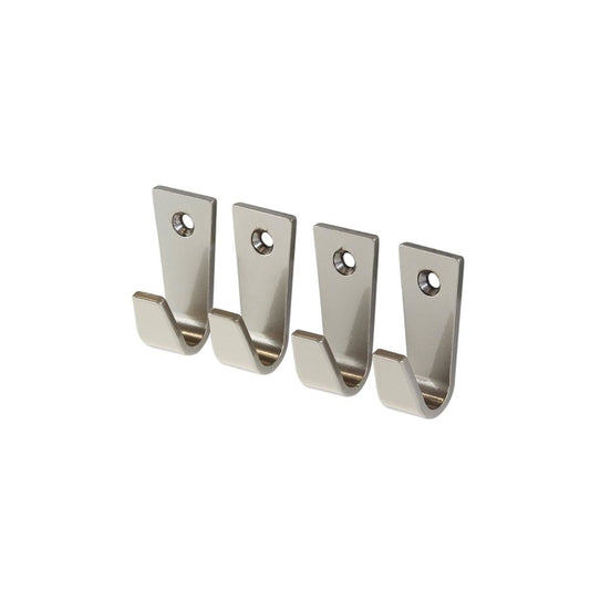 Pinnacle 50mm Satin Nickel Hanging Hooks - 4 Pack - Metal - Durable