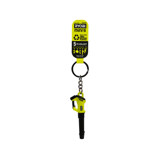 Ryobi Mini S Leaf Blower Keyring - 22mm x 113mm - 100% Recycled Plastics