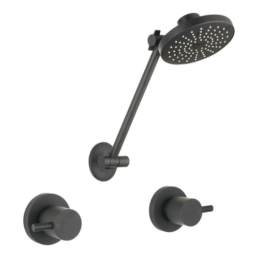 Mondella Black Matte Resonance 1/4 Turn Pin Lever ABS All Directional Shower Set
