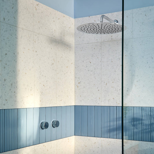 Mondella Chrome Resonance Wall Top Assembly - 1/4 Turn - Textured Handle - 240mm x 60mm x 1240mm
