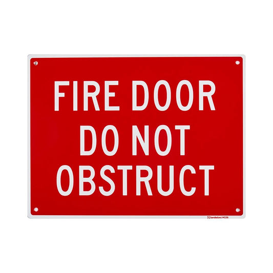 Sandleford Fire Door Sign 300 x 225mm - Polypropylene - UV Resistant - Auzzistore