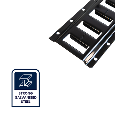 Grunt E Track Horizontal 60cm - Black - Galvanised Steel - Cargo Securing Solution