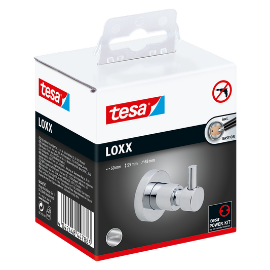 Tesa Loxx Bathrobe Hook - Chrome Plated Metal - 50mm x 68mm x 55mm – view 2