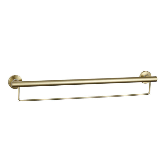 Evekare 900mm Brushed Brass Towel Rail with Grab Rail - Durable Support