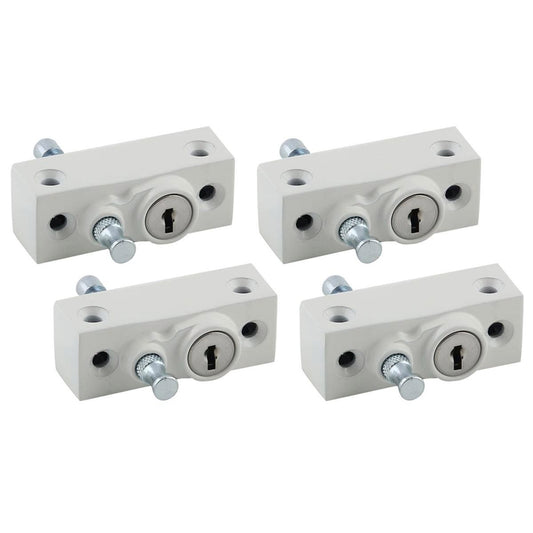 Ikonic White Multibolt Window Lock - 4 Pack Metal - Durable - Secure - Auzzistore
