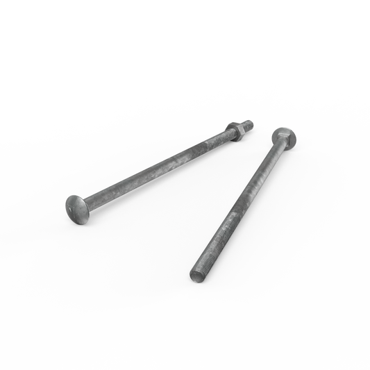 Zenith Hot Dip Galvanised M10 x 240mm Cup Head Bolts Nuts Each - Auzzistore