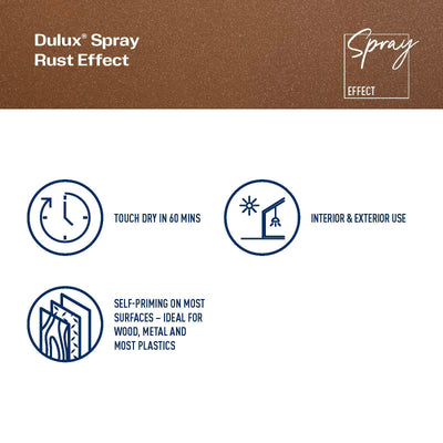 Dulux Spray Paint Effects 300g Rust - Realistic Rust Finish - 300g