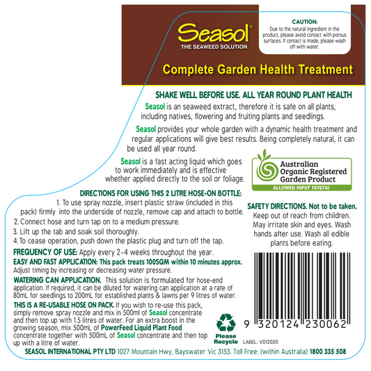 Seasol Hose On - 2 x 2L - Natural Seaweed - Plant Health Treatment – view 2 - Auzzistore