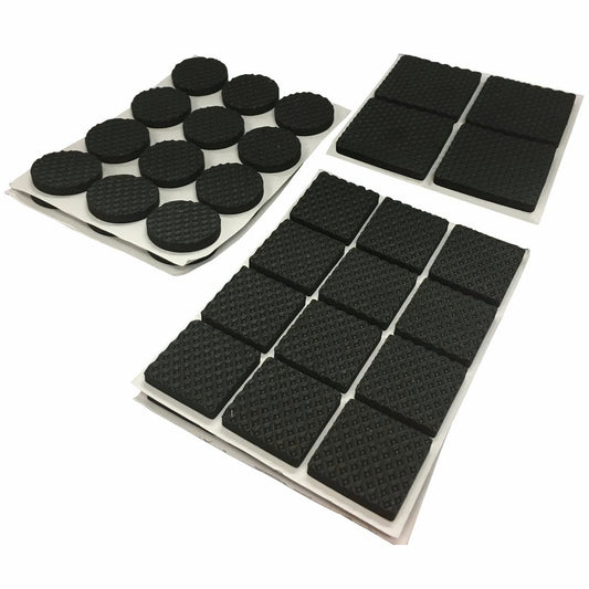 Surface Gard EVA Pads - Assorted Sizes - Black - Self Adhesive - 56 Pack - Auzzistore
