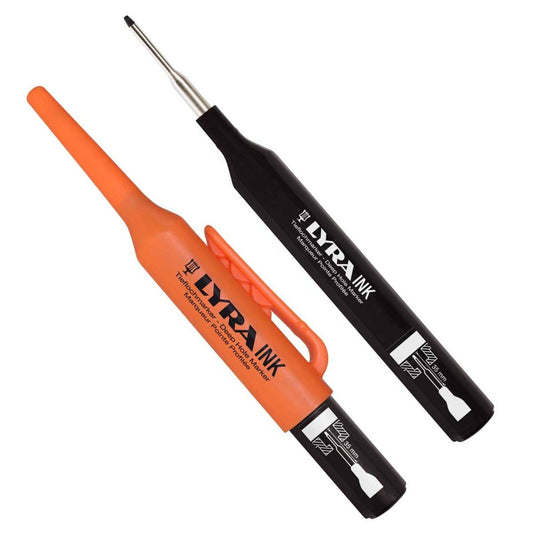 Lyra Black Deep Hole Permanent Construction Marker - 1mm Tip - 35mm Stainless Steel Tip - Auzzistore