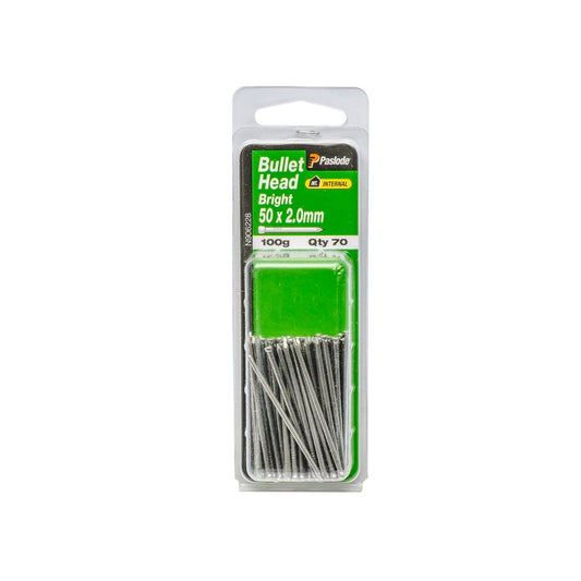 Paslode Bullet Head Nails 50mm Bright Steel 70 Pack General Purpose - Auzzistore