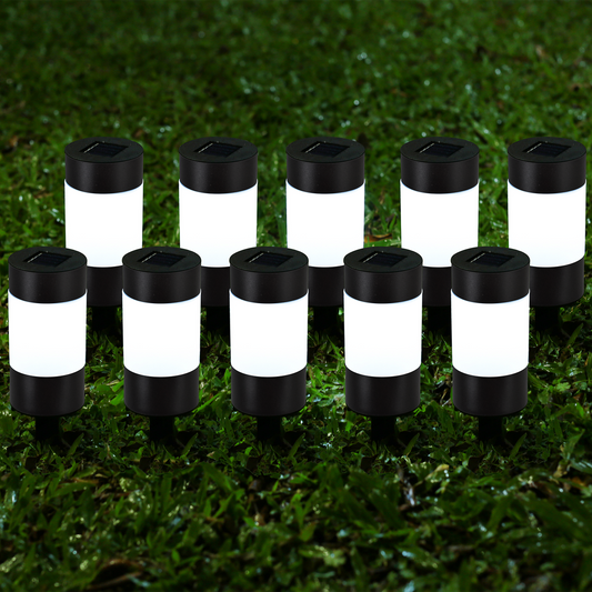Click Village Solar LED Pathway Bollard - Pack of 10 - Black Stainless Steel - Outdoor Use – view 2