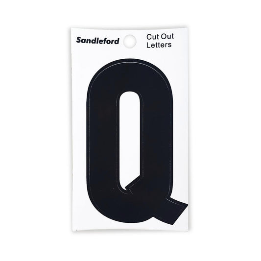 Sandleford 85mm Black Cut Out Self Adhesive House Letter Q - Auzzistore