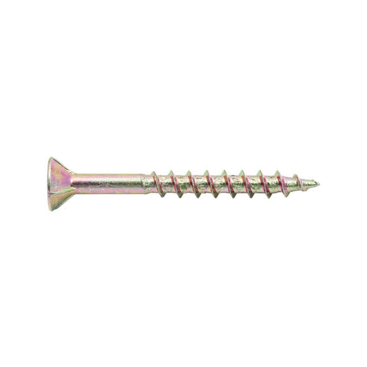 Zenith 8g Chipboard Screws - Countersunk Rib Head - 40mm - Gold - 100 Pack - Auzzistore