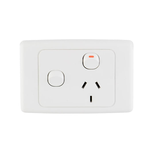Deta Single Power Point - Extra Switch - 250V - Polycarbonate - Safe - Auzzistore