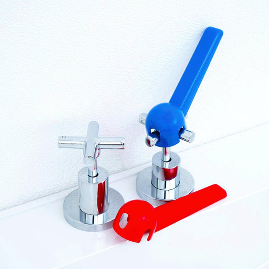 Evekare Cross Handle Tap Turner Pair - 330mm x 160mm - Red Blue – view 2